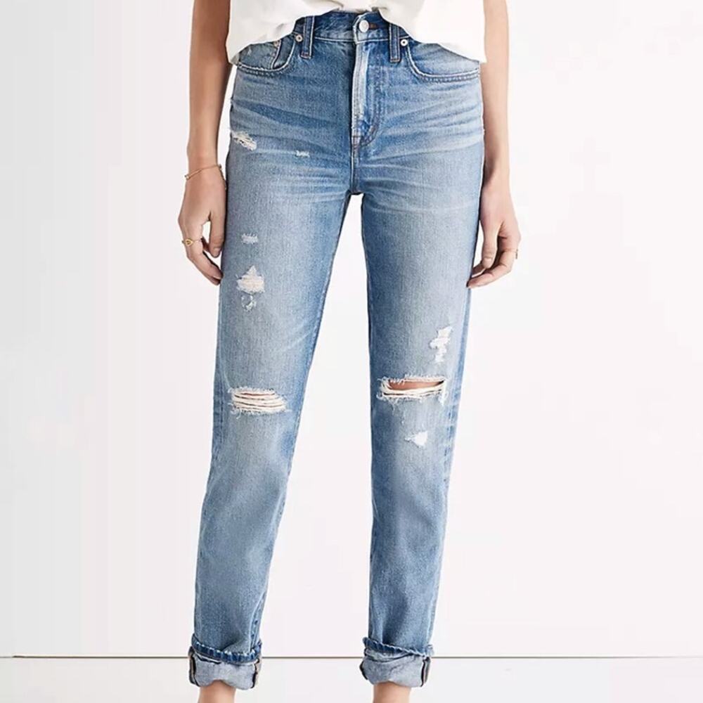 Madewell The Perfect Vintage Jean Size 26 100% Cotton Light Wash Raw Hem Denim